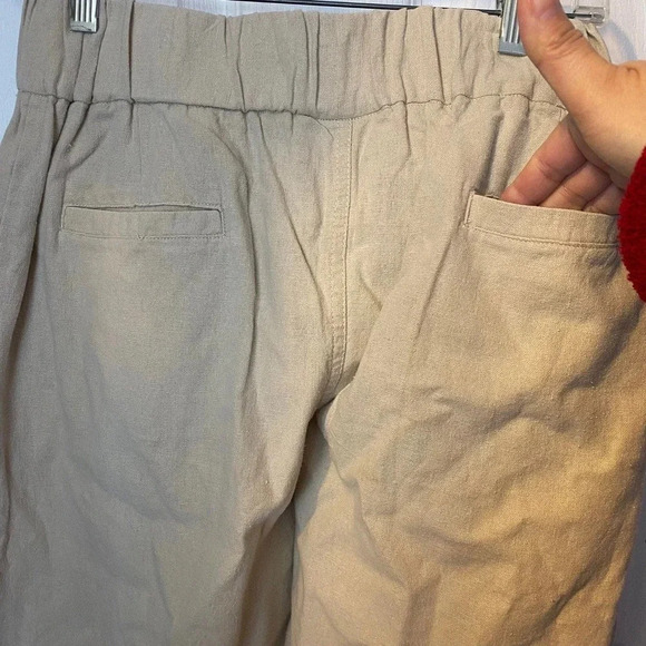 Metro Wear Linen Blend Casual Pull On Joggers Pants Women Size M Pockets - Picture 6 of 7